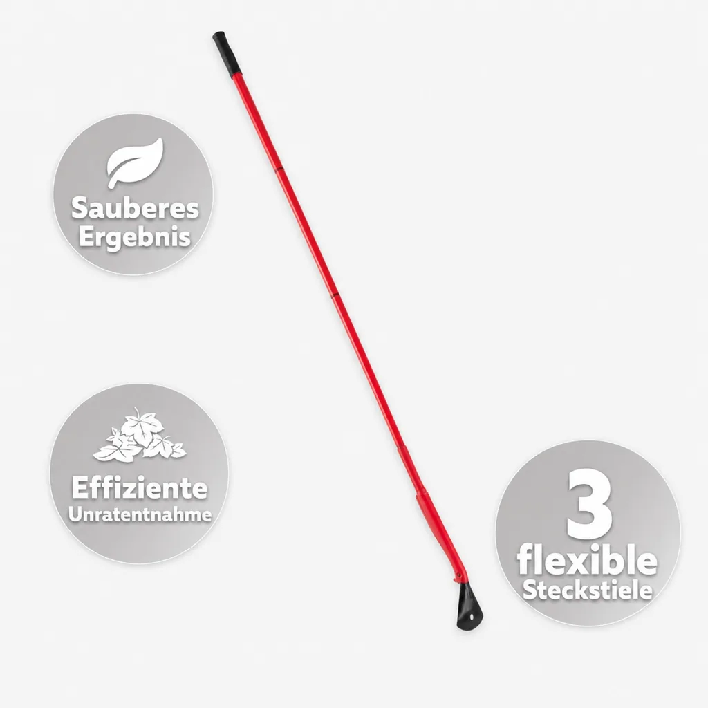 Dachrinnen Reinigungs-Set 5 teilig. Schaufel, Schaber, 3 Steckstiele