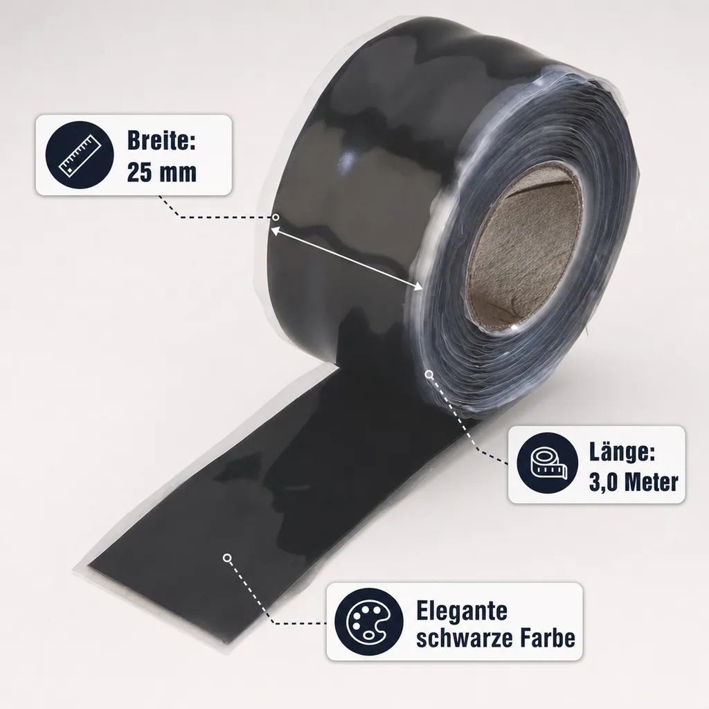 Silikonband selbstverschweißend, schwarz