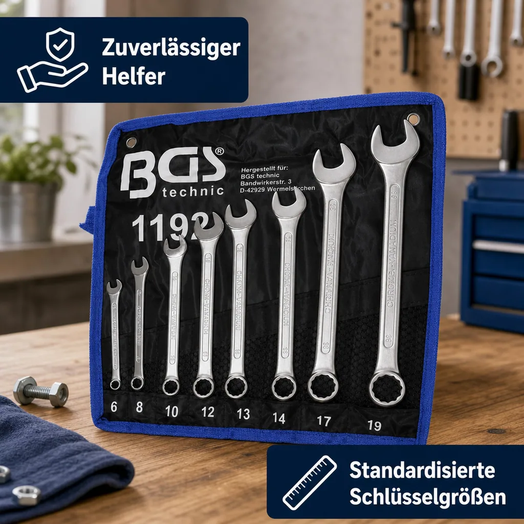 Maul-Ringschlüssel-Satz 8-teilig