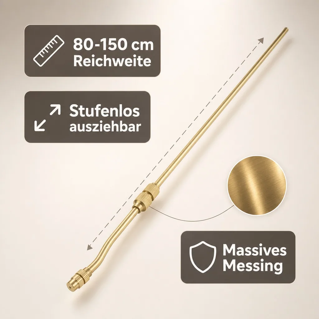 Messing Teleskoplanze 80 - 150 cm