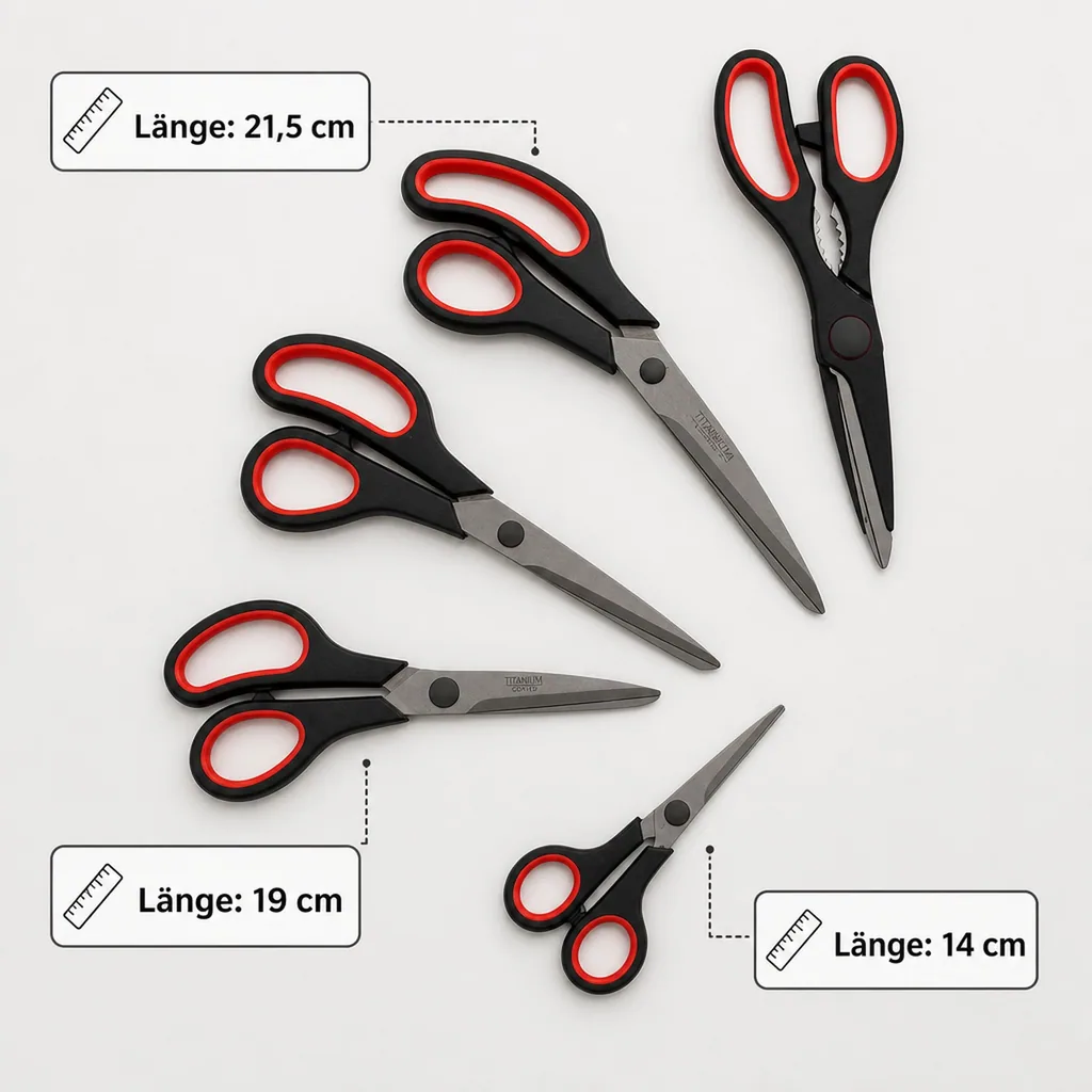 Scheren - Set, Titan-beschichtet, 5-teilig