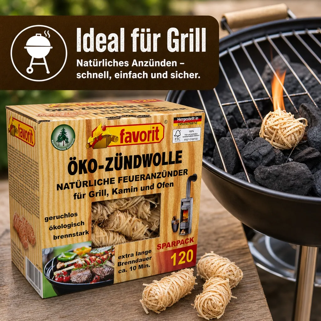Zündwolle, Feueranzünder, 120 Stück