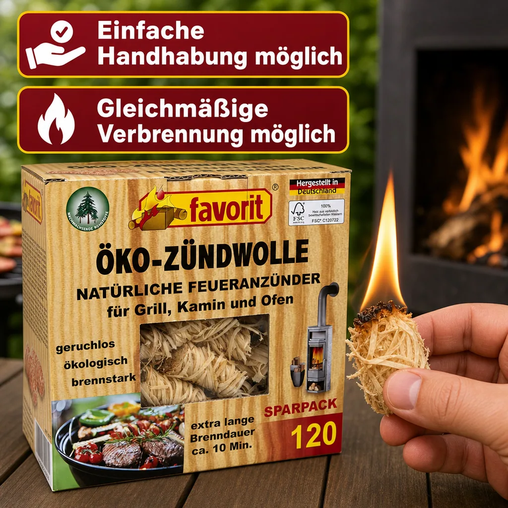 Zündwolle, Feueranzünder, 120 Stück
