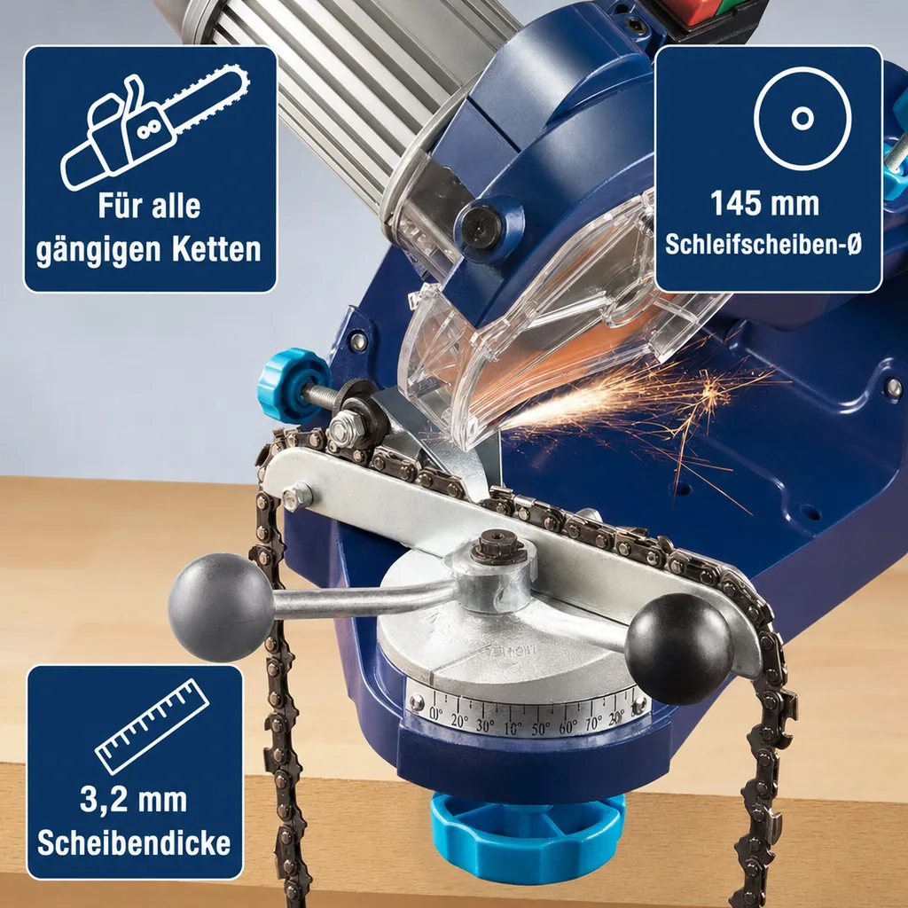 Schärfgerät für Sägeketten, 235 Watt