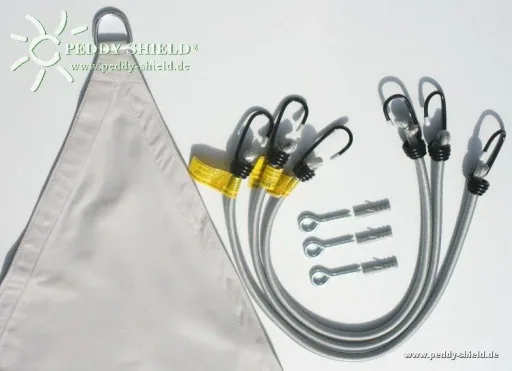 Dreieck-Sonnensegel wasserabweisend silbergrau 460 x 460 x 460cm