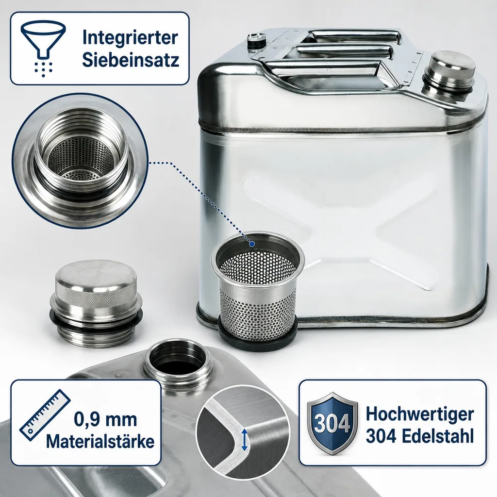 Edelstahlkanister, 10 L
