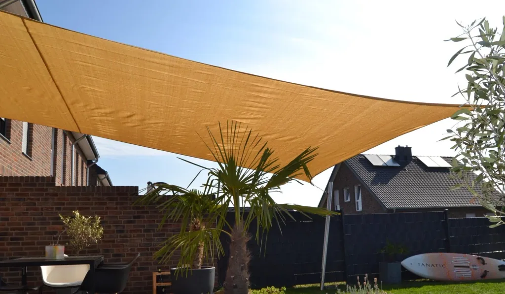 Viereck-Sonnensegel HDPE weizen 400 x 500cm