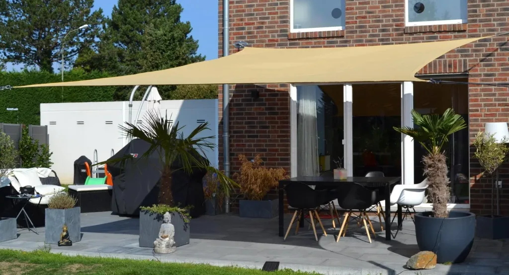 Viereck-Sonnensegel HDPE weizen 400 x 500cm