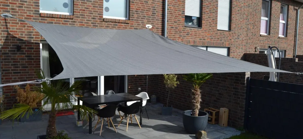 Viereck-Sonnensegel HDPE grau 300 x 500cm