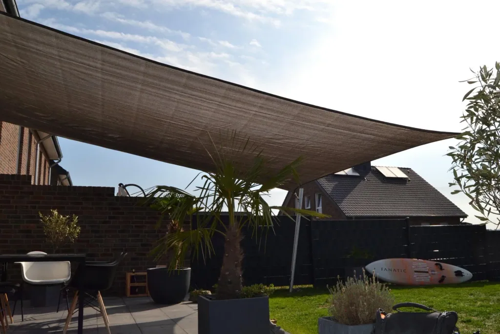 Viereck-Sonnensegel HDPE grau 300 x 500cm