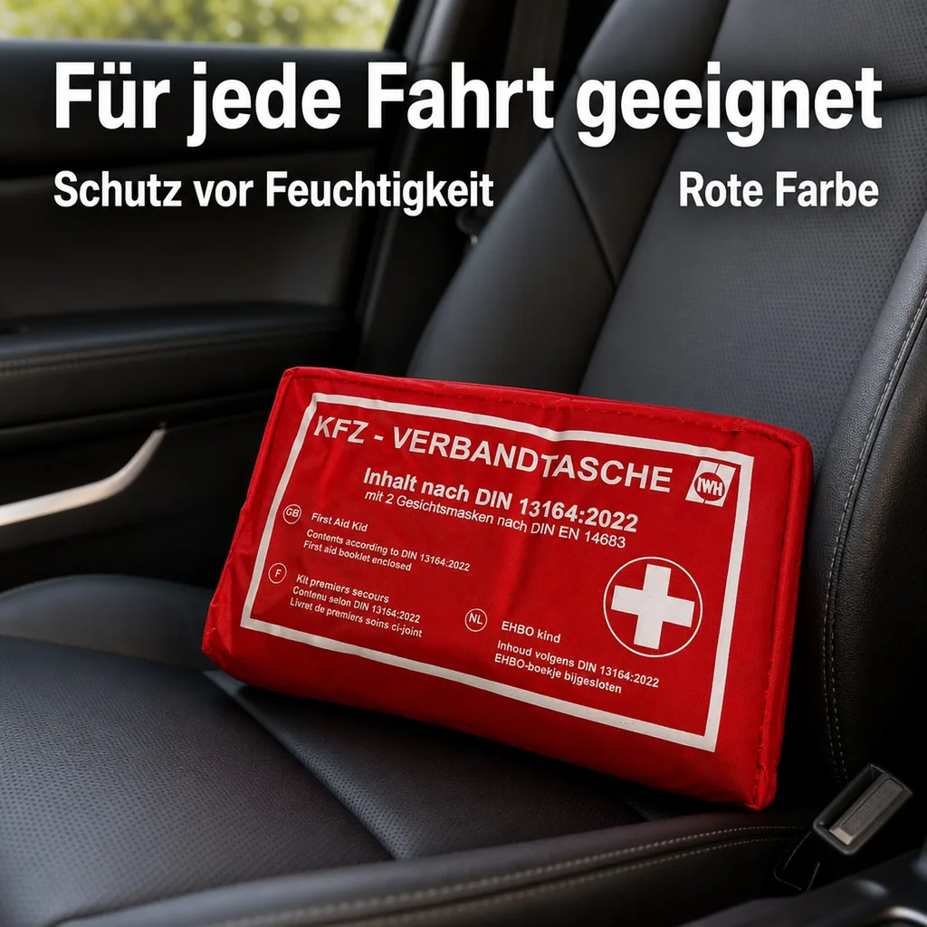 KFZ-Verbandtasche "rot" DIN 13164:2022