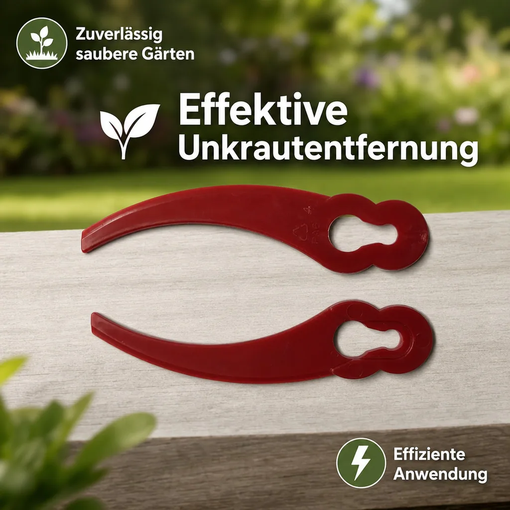 Ersatzmesser zu 967393 und 889631 Rasentrimmer, gebogen, Kunststoff, 20 Stück