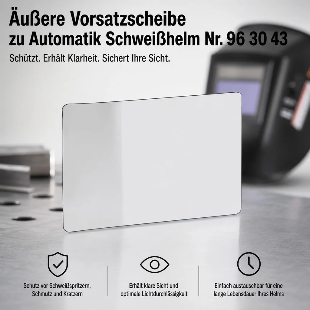 Äußere Vorsatzscheibe zu Automatik Schweißhelm Nr. 96 30 43