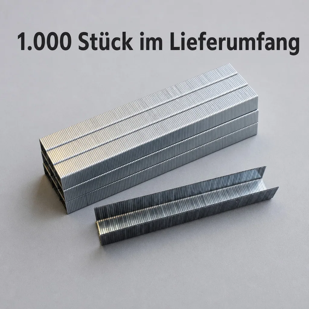 6 mm Feindraht Tacker Klammern, 1.000 Stück, Stärke 0,7 mm