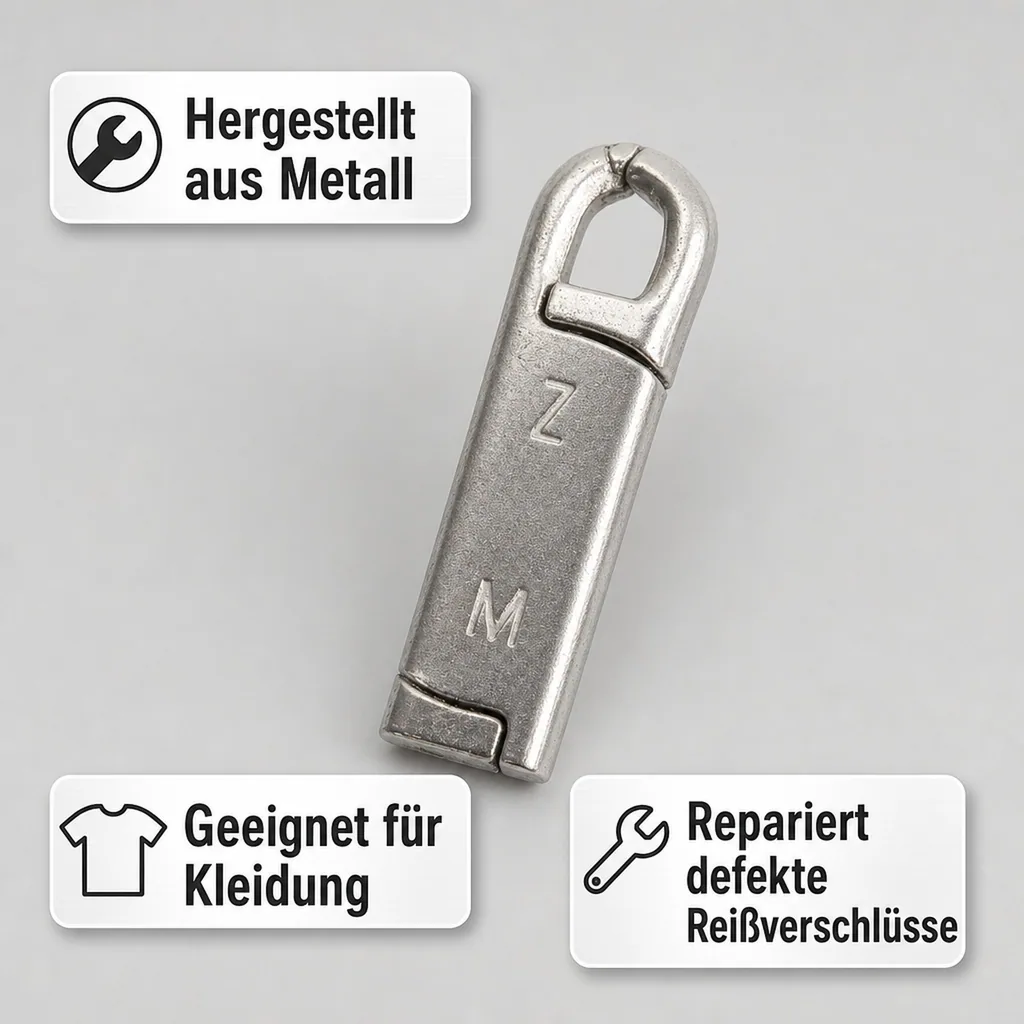 Reißverschluss-Reparatur-Haken, Silberfarben, 6er-Set