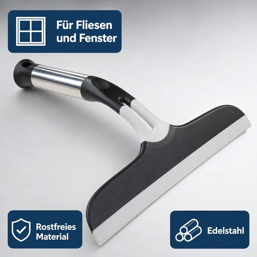Duschabzieher, Edelstahl