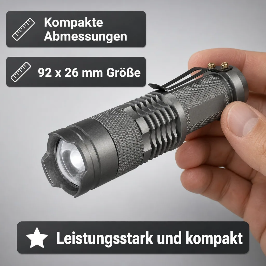 3 Watt LED Taschenlampe Titan, 80Lumen, IPX4, fokussierbar