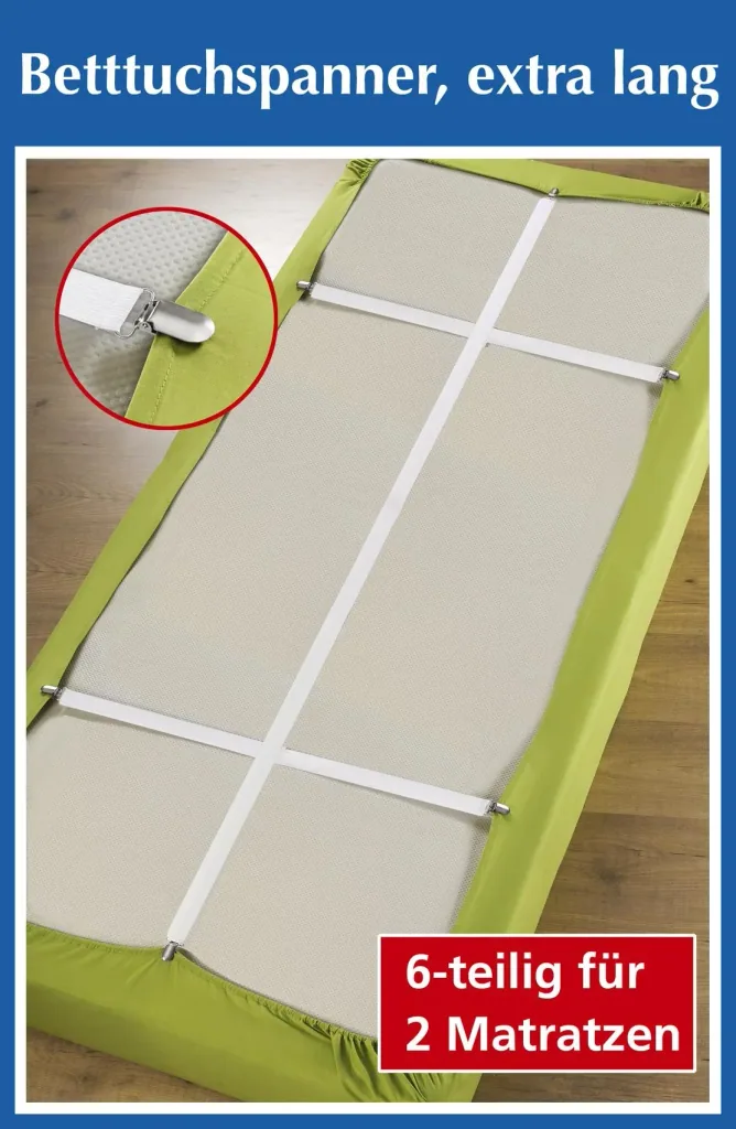 Betttuchspanner, extra lang, 6-teilig