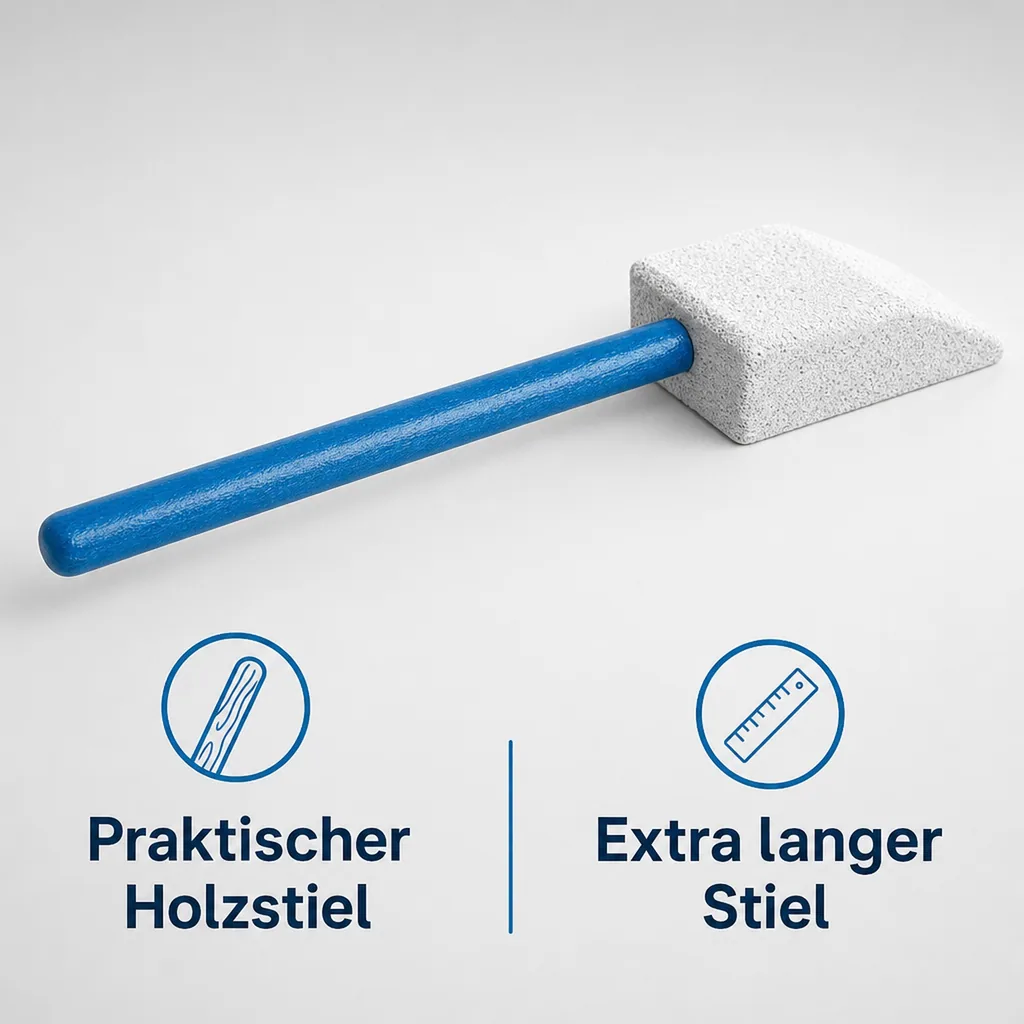 Bimsstein mit Holzstiel