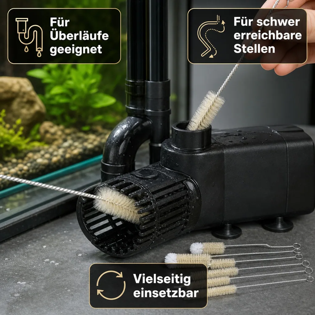 Reinigungs-Bürsten, Spezial-Bürsten-Set, Flaschen-Bürsten, 8-teilig