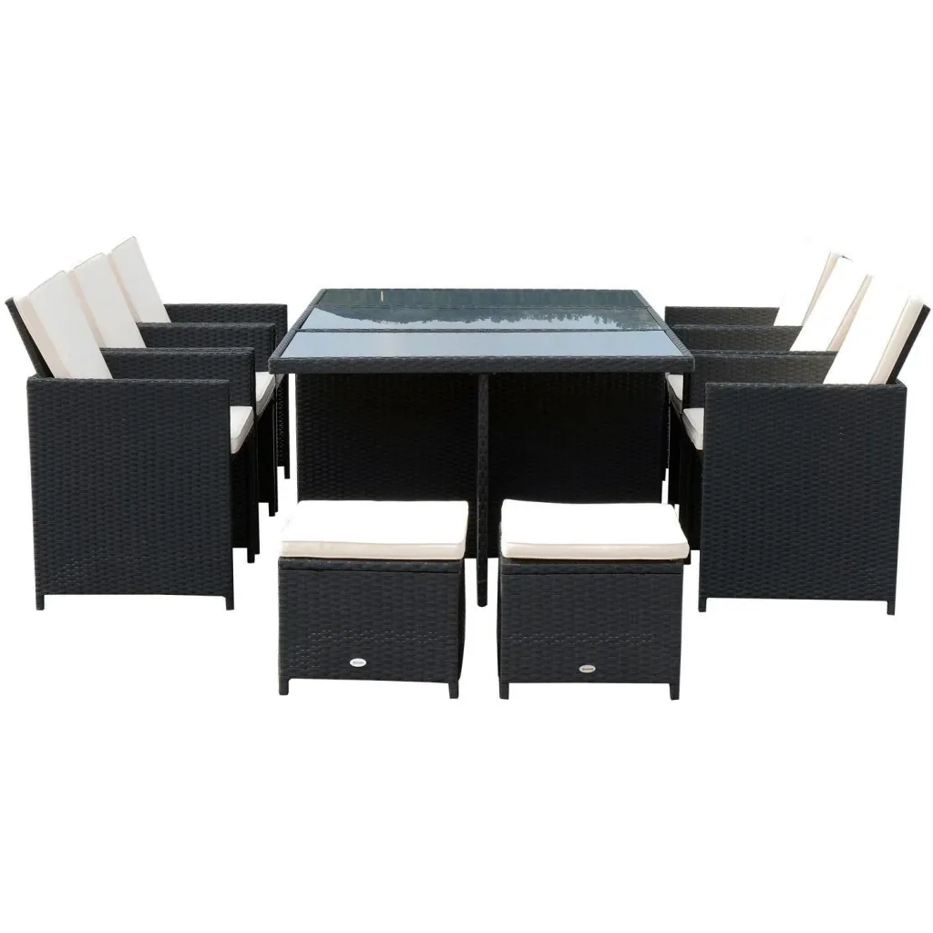Polyrattan Gartenmöbel 27 tlg. mit Kissen Alu Schwarz