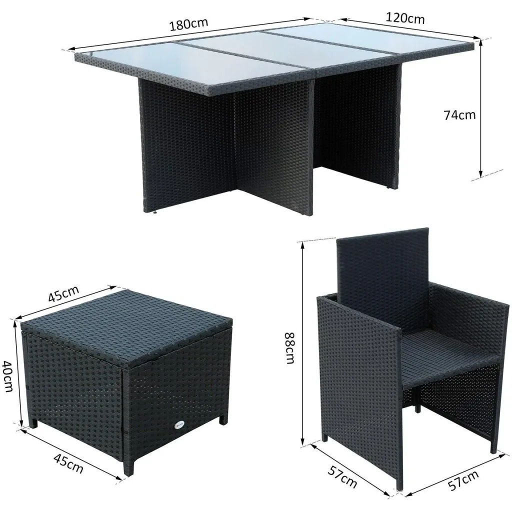 Polyrattan Gartenmöbel 27 tlg. mit Kissen Alu Schwarz
