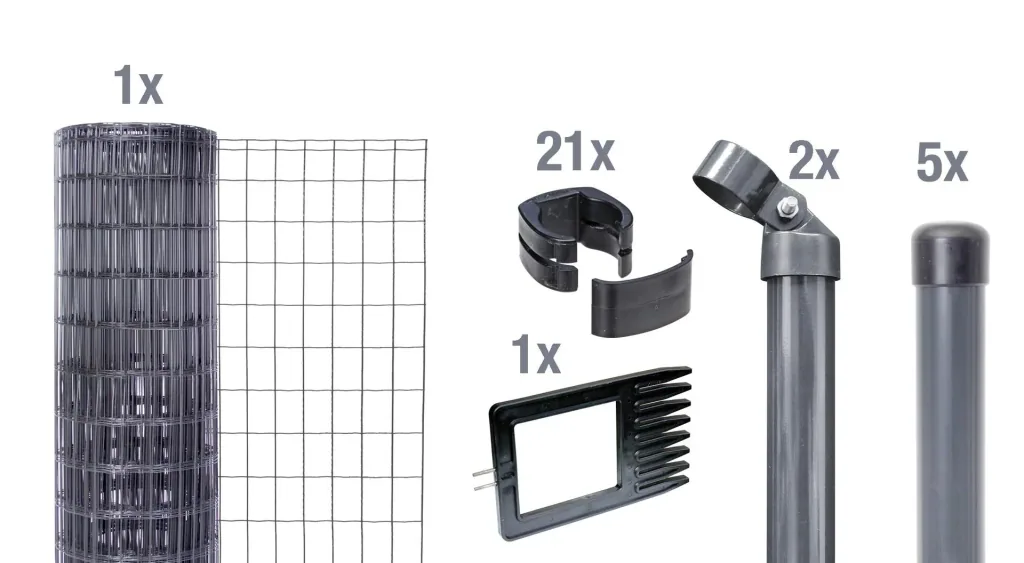 Fix-Clip Pro als Zaun-Komplettset, zum Einbetonieren, anthrazit, Höhe 102 cm, Länge 10 m