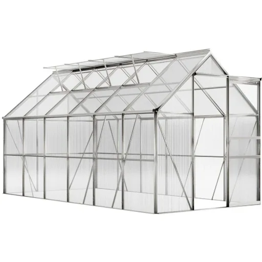 Aluminium-Gewächshaus 11,73 m³ mit 4 Oberlichtern