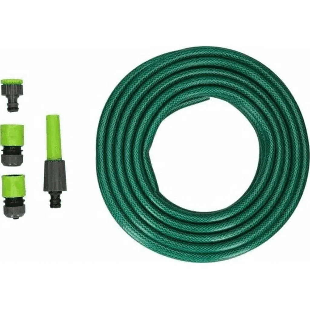 Schmutzwasser-Tauchpumpen-Set inklusive 15 Meter Gartenschlauch mit Düse und Anschlüssen