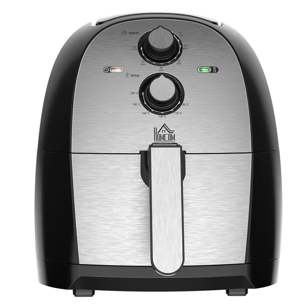Luftfritteuse Frittierkorb 5L 1700W Heißluftfritteuse zum Frittieren Grillen Braten Backen ohne Fett PP Aluminium Silber