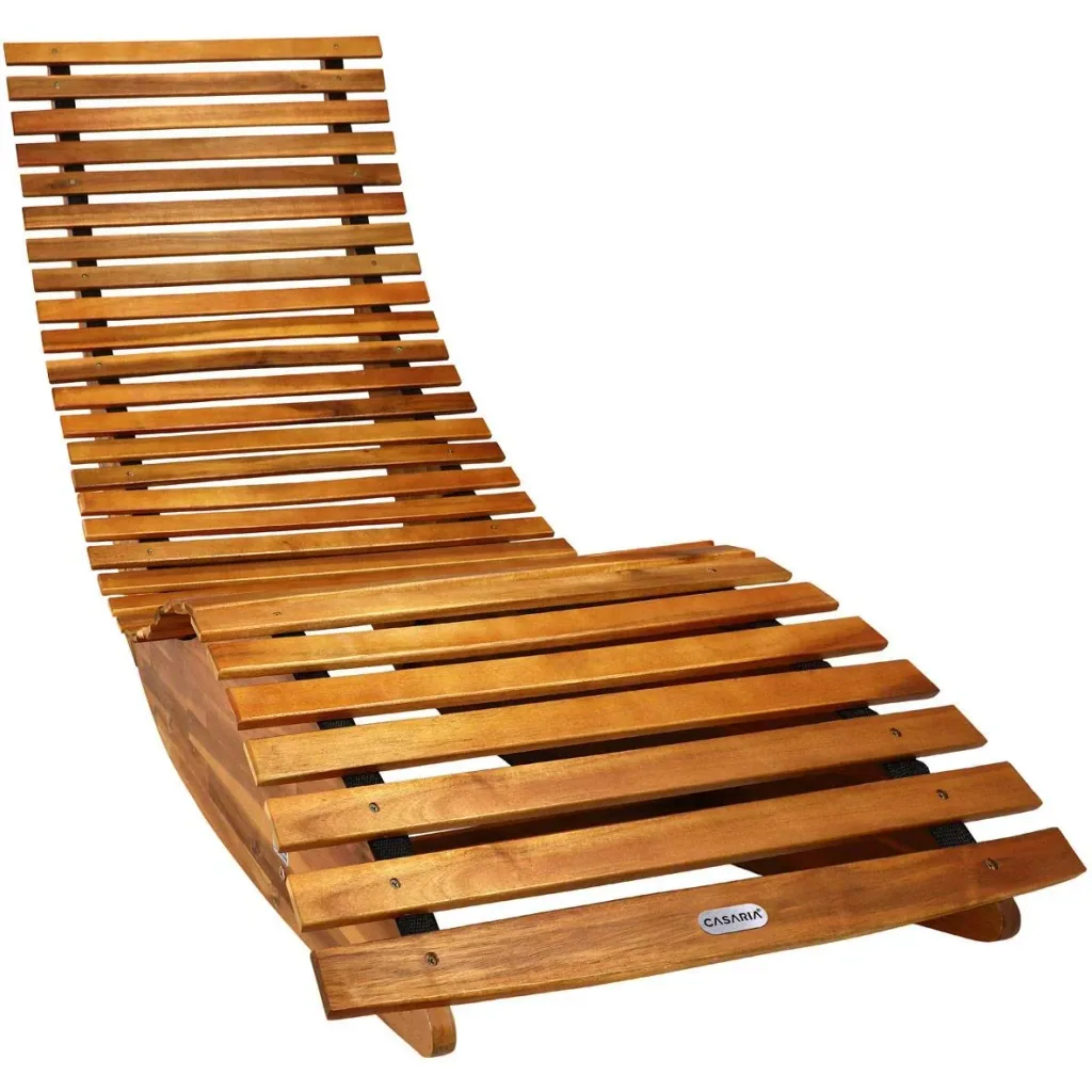 Ergonomische bequeme Schaukelliege für den Garten - Akazienholz FSC zertifiziert - 2 Stück - 150x60x93cm