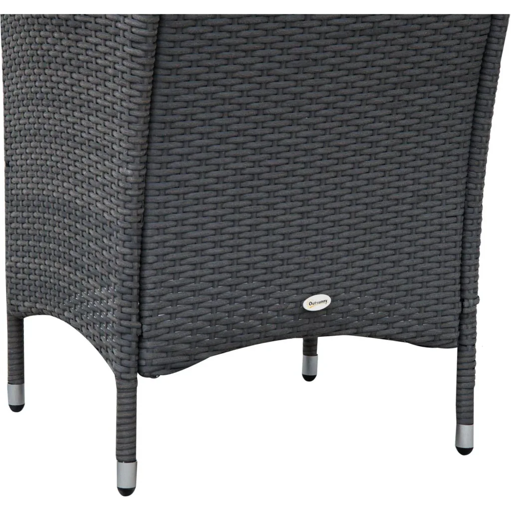 Gartensitzgruppe 3-tlg, Polyrattan Gartenset Rattanmöbel Grau mit Sitzkissen