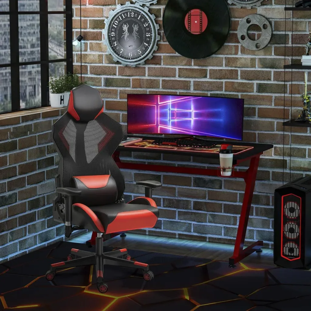 Gamingstuhl Bürostuhl Schreibtischstuhl Ergonomisches Design Rennstil modern höhenverstellbar Schaumstoff Nylon PU-Leder