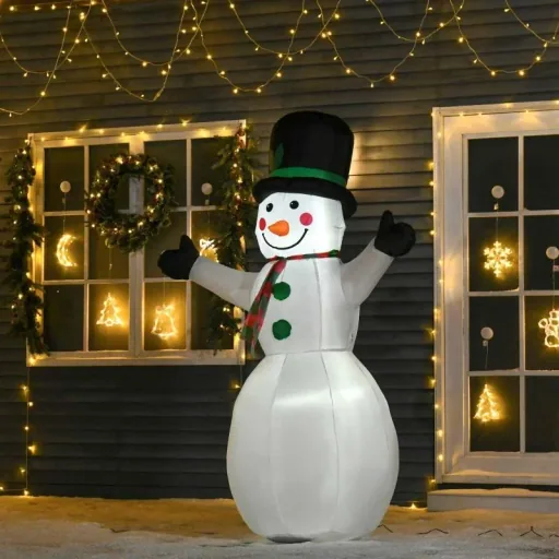 1,93 m aufblasbarer Schneemann mit 2 Modulleuchten Weihnachtsdeko