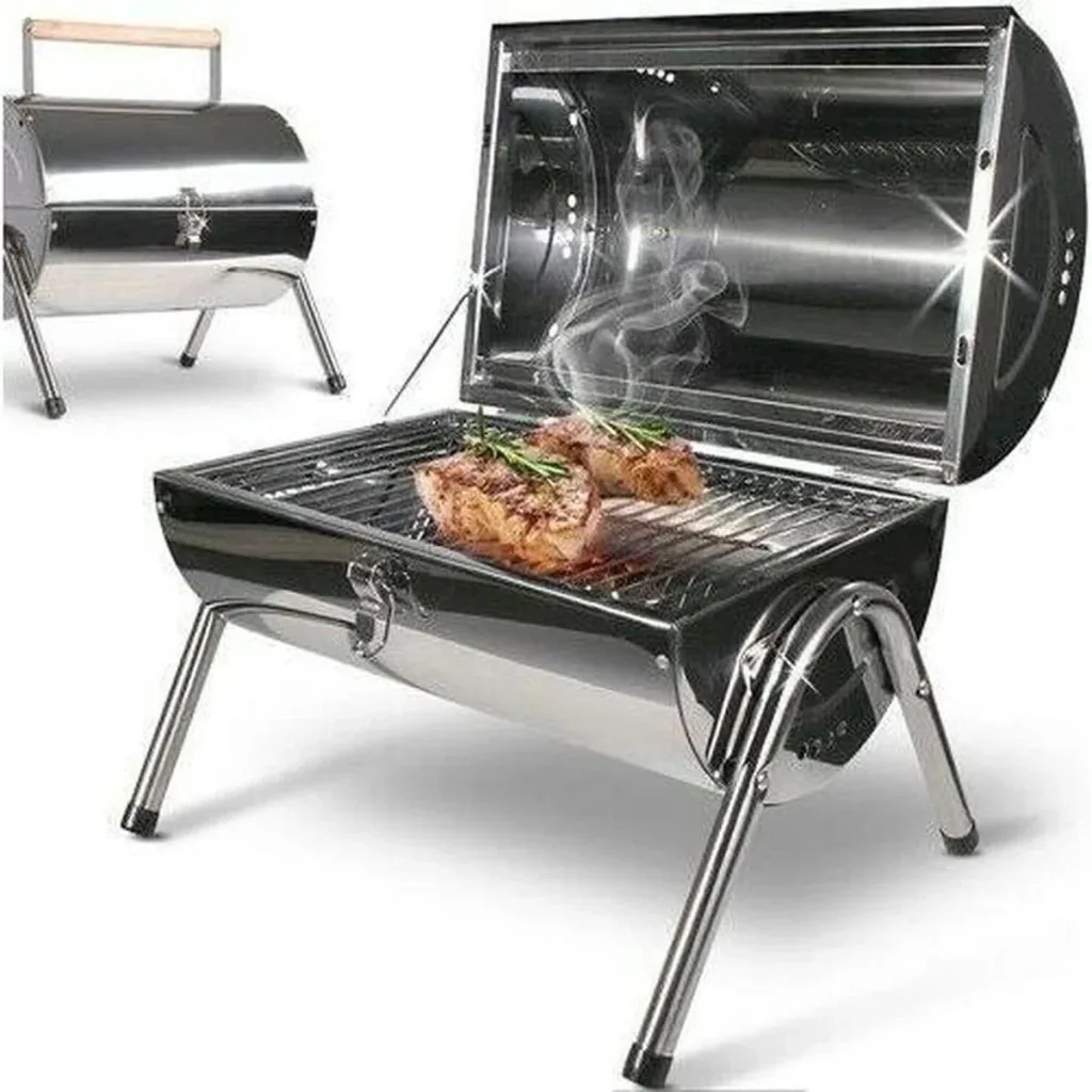 BBQ Collection Holzkohlegrill - Zylinder - Chrom