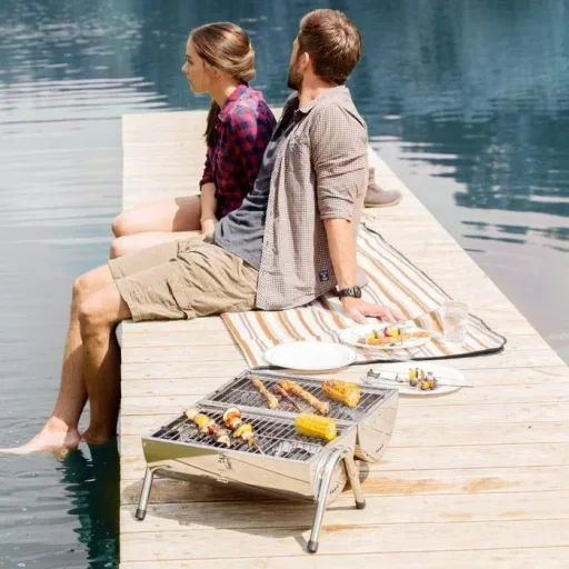 BBQ Collection Holzkohlegrill - Zylinder - Chrom