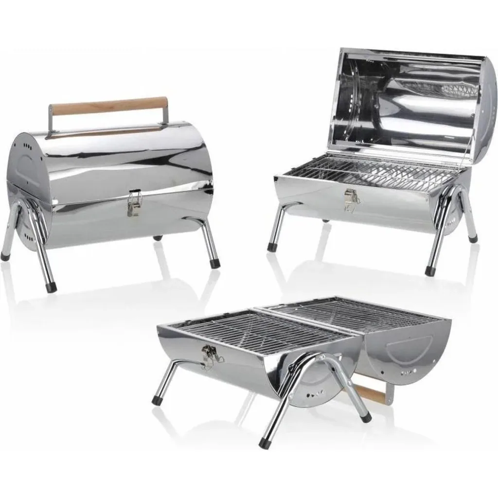 BBQ Collection Holzkohlegrill - Zylinder - Chrom