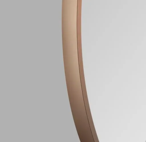 Dekorativer runder Wandspiegel in kupfer matt Ø 80 cm - hochwertiger robuster Aluminiumrahmen