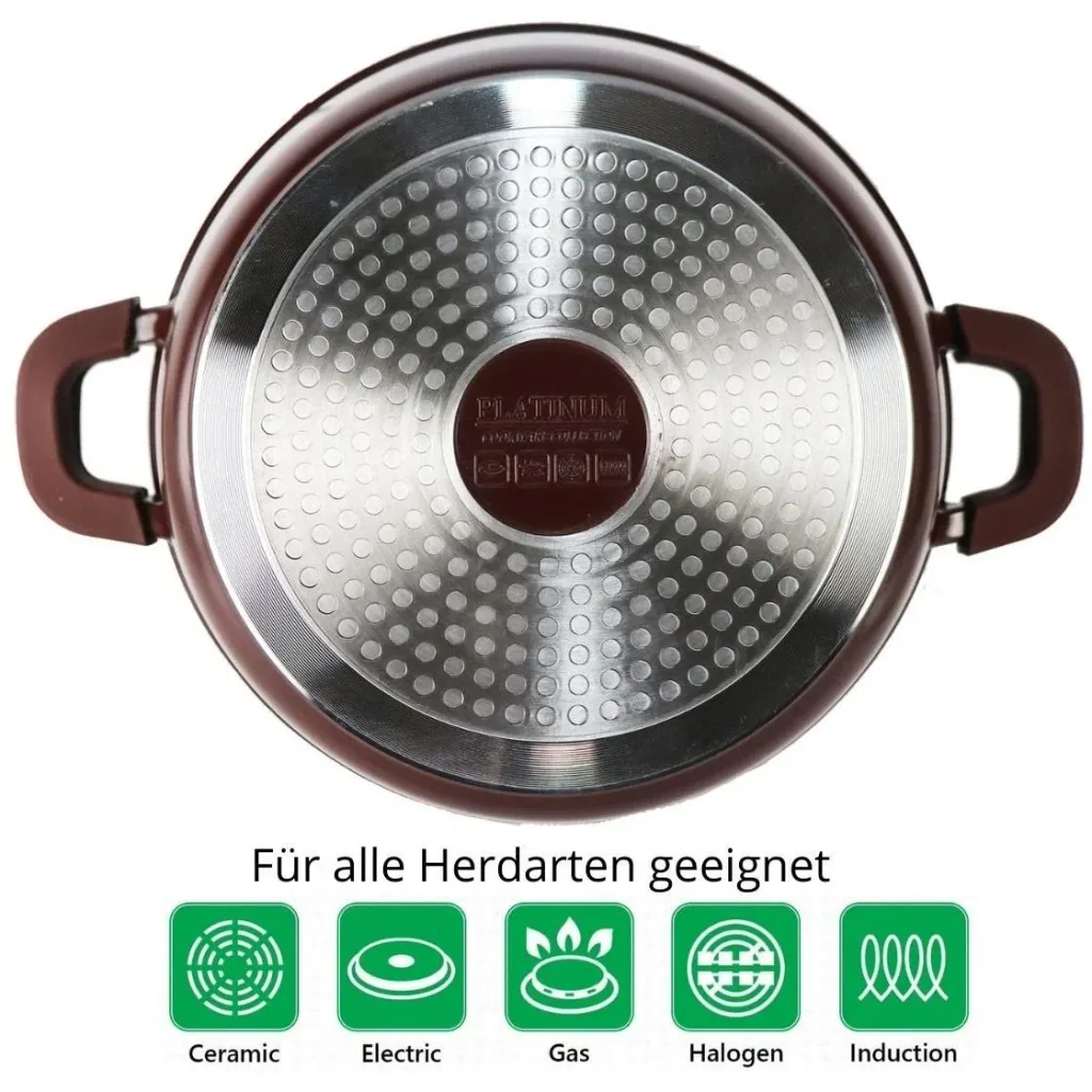 Platin-Bräter - Antihaftbeschichtung - 28cm - Burgunderrot