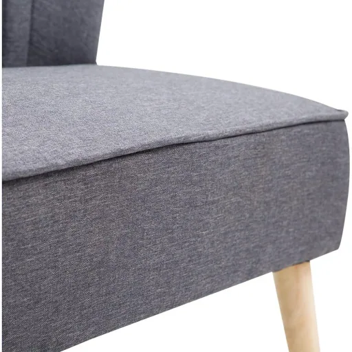 2-Sitzer Couch Stoffsofa Polstersofa Sitzmöbel Holz dunkelgrau 117 x 56,5 x 77 cm