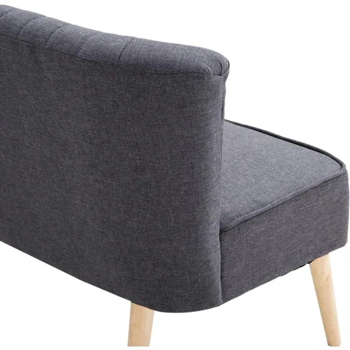 2-Sitzer Couch Stoffsofa Polstersofa Sitzmöbel Holz dunkelgrau 117 x 56,5 x 77 cm