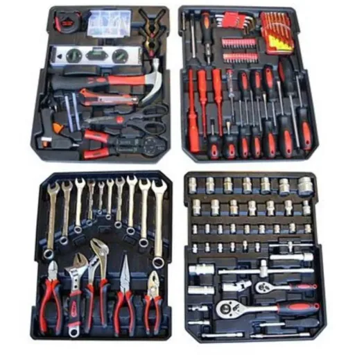Werkzeugkasten mit 186-teiligem Werkzeugsatz - Aluminium - GK186