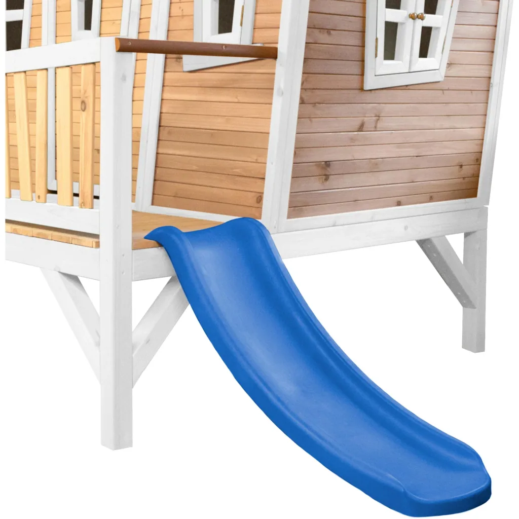 Emma Spielhaus Braun/Weiß - Blaue Rutsche