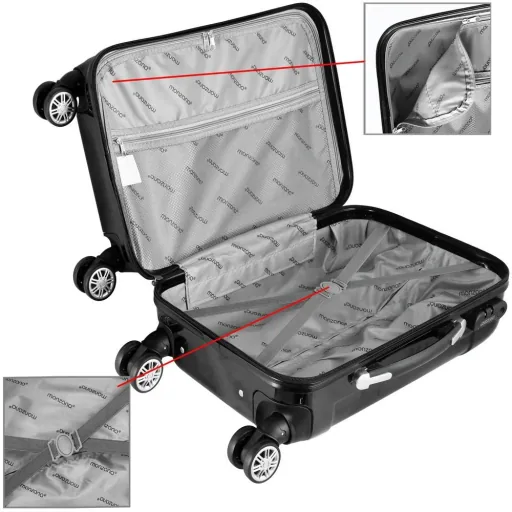 Hartschalenkoffer 3 Stück luxuriöser schwarzer M/L/XL aus Polycarbonat