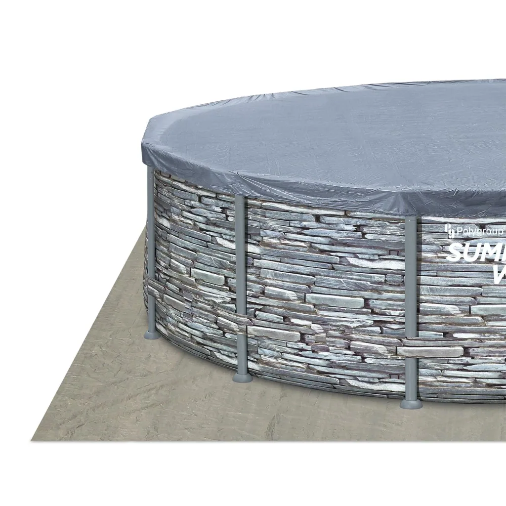 Summer Waves Elite Frame Pool Ø549 x 132 cm, Teak-Optik