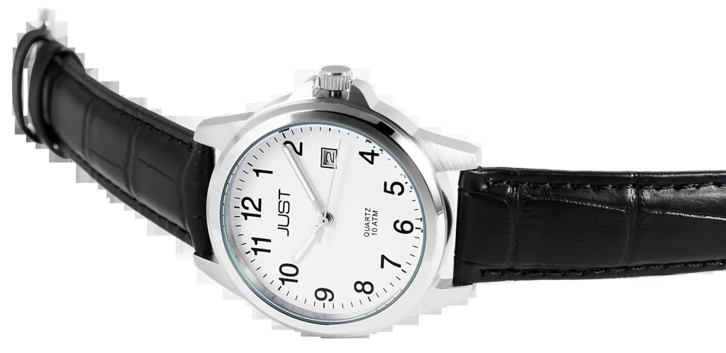 Analoge Herrenarmbanduhr mit Echtlederband und Datumsanzeige