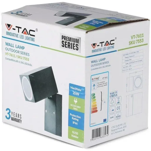 VT-7611 Wandleuchte außen - einstellbar - GU10 - Aluminium - IP44