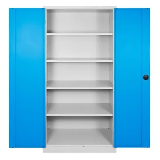 Flügeltürschrank RAL 7035/5012, 195x92x42cm