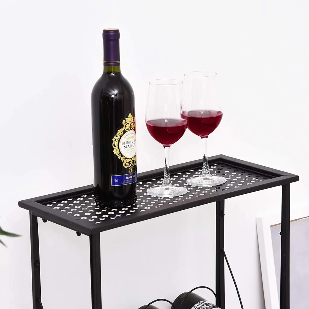 Weinregal Flaschenregal Weinständer für 28 Flaschen Weinschrank Metall Schwarz 47,5 x 21,5 x 100 cm