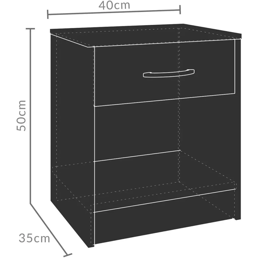Nachttisch mit Schublade in Wenge-Optik (HxBxT) 50x40x35cm